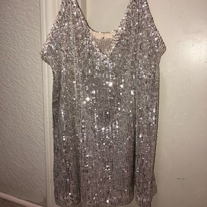Local Boutique Sequin Silver Tank Top